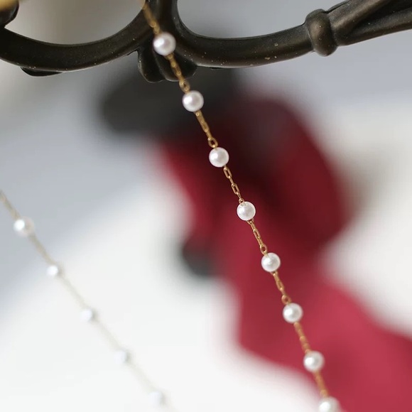 Pearl necklace, pearl choker, layered necklace - Picture 4 of 9